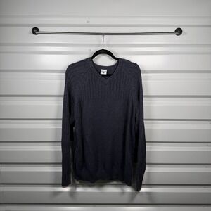Columbia Men's V-Neck Ribbed Knit Sweater Dark‎ Gray Size Large Casual Comfo